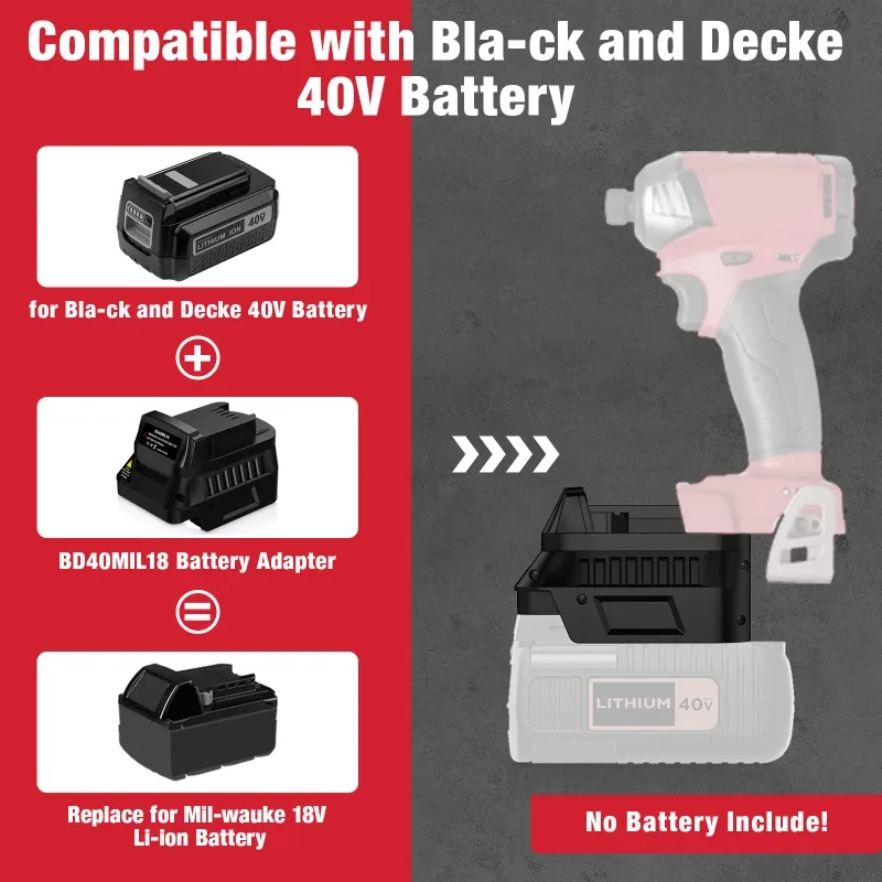 BD40MIL18 Battery Adapter Suit - Black+Decker Tool Cordless 评论和价格