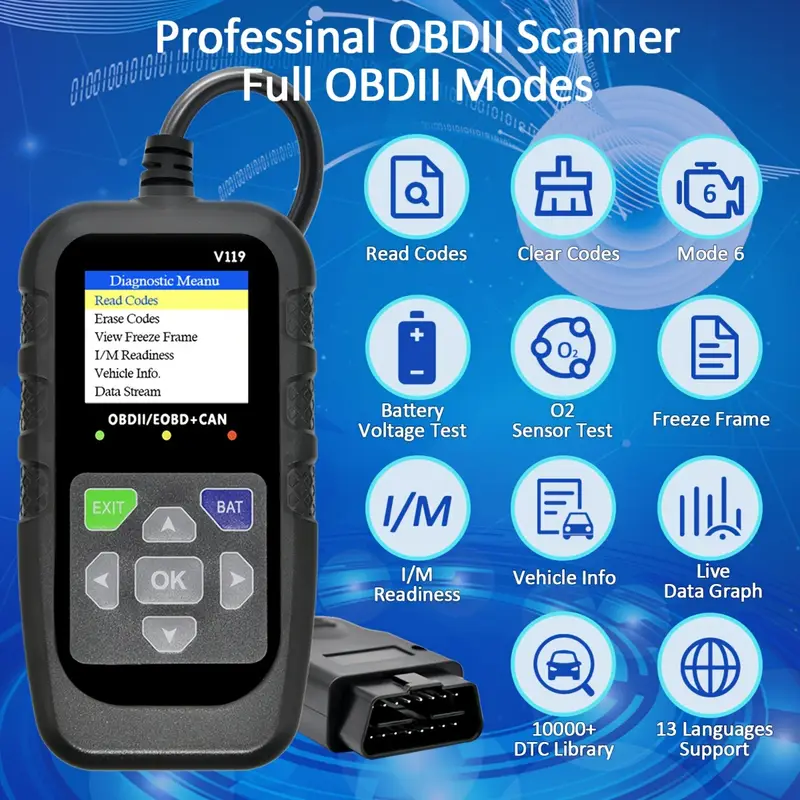 V119 OBD2 Scanner Code Reader  - Logic Analyzer Usb 评论和价格