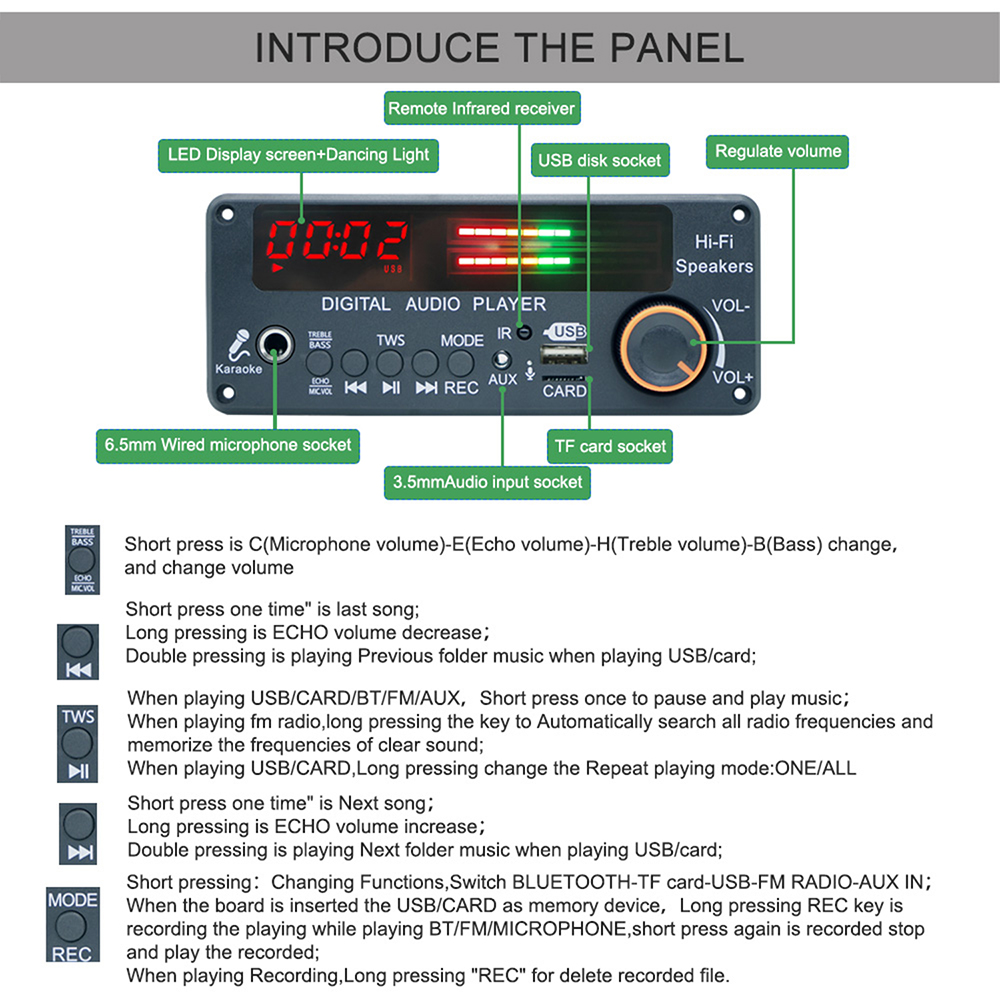 DC12V MP3 WMA WAV Decoder Boar - Diy Audio Electronics Kit 评论和价格